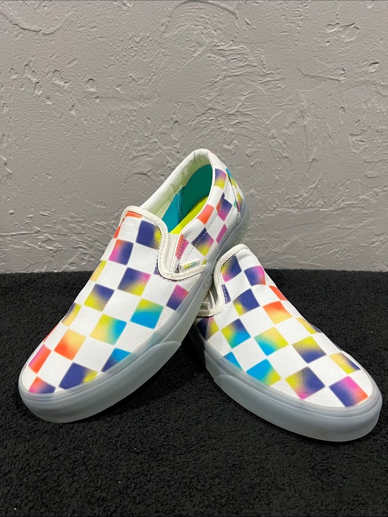 Vans Other - 🔥🔥 VANS Cultivate Care Rainbow Checkered Canvas Gum Soles Slip-on Shoes Mens 8.5